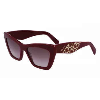 FERRAGAMO SF1081SE-603 Moteriški katės akies formos akiniai nuo saulės Burgundy Brown Gradient 55mm