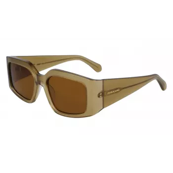 FERRAGAMO SF1101S541833 Moteriški Akiniai nuo Saulės - Juodas Acetato Rėmas Pilki Gradientiniai Stiklai 54mm