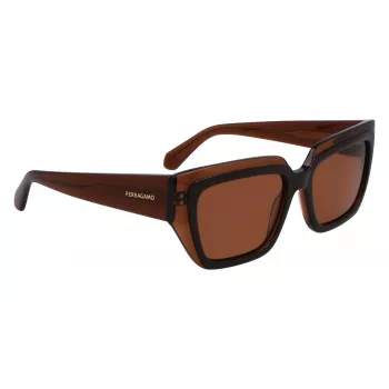 FERRAGAMO SF2002S-233 Moteriški Akiniai nuo Saulės Havana Acetatas Rudi Gradientiniai 55/18/140 mm