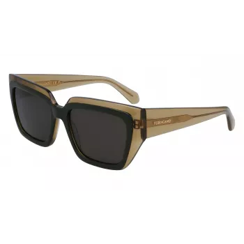 FERRAGAMO SF2002S-327 Moteriški Akiniai nuo Saulės Havana Acetate Brown Gradient 55mm
