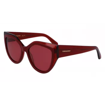 FERRAGAMO SF2004S-618 Moteriški drugelio formos akiniai nuo saulės Havana acetatinis rėmas rudi gradientiniai lęšiai 53/18/140 mm