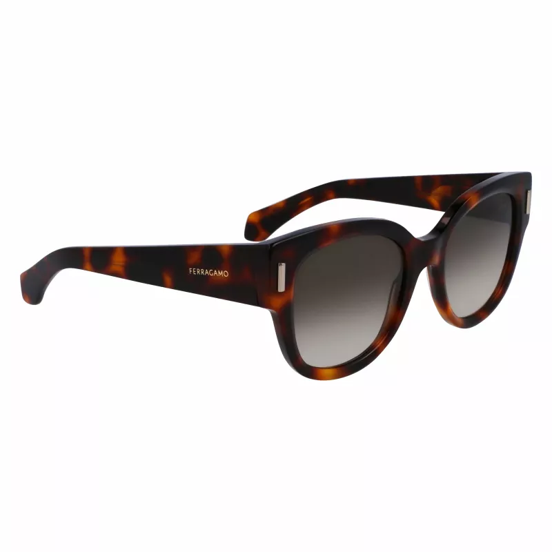 FERRAGAMO SF2007S-240 Moteriški katinuko akies formos akiniai nuo saulės Havana Ruda Gradient 51mm