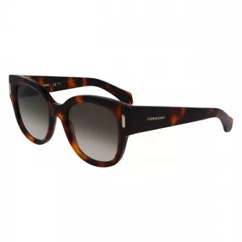 FERRAGAMO SF2007S-240 Moteriški katinuko akies formos akiniai nuo saulės Havana Ruda Gradient 51mm