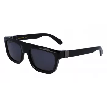 FERRAGAMO SF2009S-001 Vyriški Akiniai nuo Saulės – Juodas Rėmas, Pilki Lęšiai 56/21/145 mm