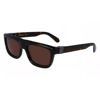 FERRAGAMO SF2009S-242 Vyriški kvadratiniai acetatiniai akiniai nuo saulės Havana Brown Gradient 56/21/145 mm