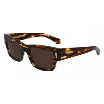 FERRAGAMO SF2011S-216 Vyriški Akiniai nuo Saulės Tamsiai Havana Rudi Gradientiniai 53mm