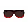 FERRAGAMO SF2029SE-615 Moteriški Akiniai Nuo Saulės – Raudonas Acetatinis Rėmelis, Pilkšvi Gradientiniai Stiklai, 57mm