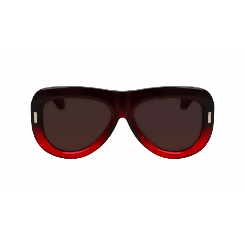 FERRAGAMO SF2029SE-615 Moteriški Akiniai Nuo Saulės – Raudonas Acetatinis Rėmelis, Pilkšvi Gradientiniai Stiklai, 57mm
