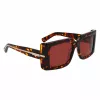 FERRAGAMO SF2032S-242 Moteriški Akiniai nuo Saulės Havana Acetato Kvadratinis Rėmas Rudi Gradientiniai Lęšiai 55/19/140 mm