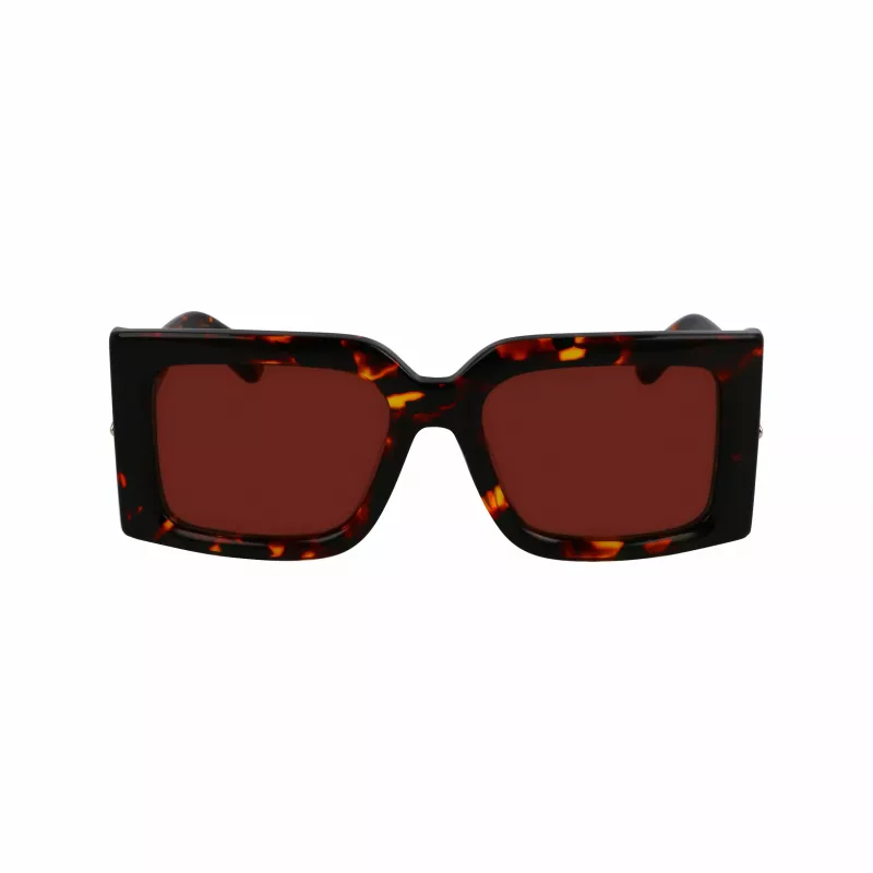 FERRAGAMO SF2032S-242 Moteriški Akiniai nuo Saulės Havana Acetato Kvadratinis Rėmas Rudi Gradientiniai Lęšiai 55/19/140 mm