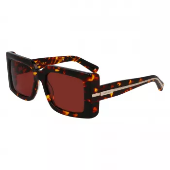 FERRAGAMO SF2032S-242 Moteriški Akiniai nuo Saulės Havana Acetato Kvadratinis Rėmas Rudi Gradientiniai Lęšiai 55/19/140 mm