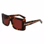 FERRAGAMO SF2032S-242 Moteriški Akiniai nuo Saulės Havana Acetato Kvadratinis Rėmas Rudi Gradientiniai Lęšiai 55/19/140 mm