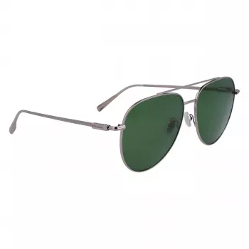 FERRAGAMO SF308S-44 Vyriški stačiakampiai akiniai nuo saulės - rudo havana acetato rėmelis, pilki polikarbonato lęšiai, UV400 apsauga