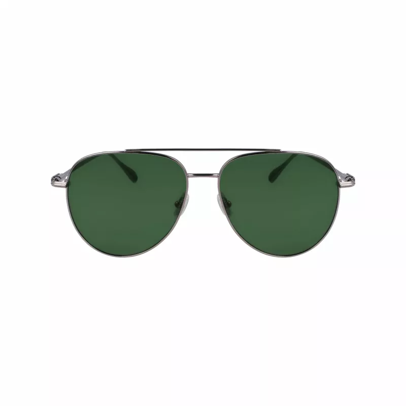 FERRAGAMO SF308S-44 Vyriški stačiakampiai akiniai nuo saulės - rudo havana acetato rėmelis, pilki polikarbonato lęšiai, UV400 apsauga