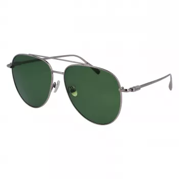 FERRAGAMO SF308S-44 Vyriški stačiakampiai akiniai nuo saulės - rudo havana acetato rėmelis, pilki polikarbonato lęšiai, UV400 apsauga