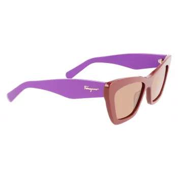 FERRAGAMO SF929S-209 Moteriški akiniai nuo saulės Havana Drugelis Acetatas Rudi Gradientiniai 55/17/145 mm