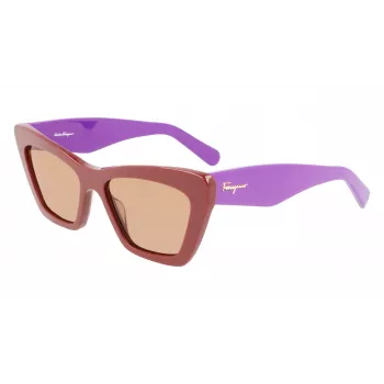 FERRAGAMO SF929S-209 Moteriški akiniai nuo saulės Havana Drugelis Acetatas Rudi Gradientiniai 55/17/145 mm
