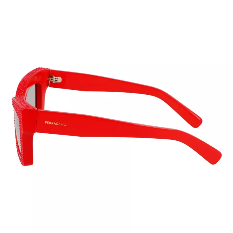 Ferragamo Moteriški Akiniai nuo Saulės SF2045SR52176 Stačiakampis Acetatinis Rėmas Rudi Gradientiniai Stiklai 52/17/140 mm