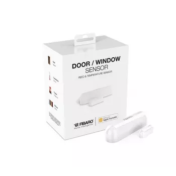 Fibaro Door Window Sensor 2 Apple HomeKit – baltas, Bluetooth Low Energy, įmontuotas temperatūros jutiklis
