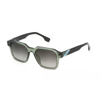FILA SFI458-5206W5 Unisex akiniai - Juodas acetato rėmelis, pilki polikarbonatiniai lęšiai, UV400 apsauga, 52 mm lęšio plotis