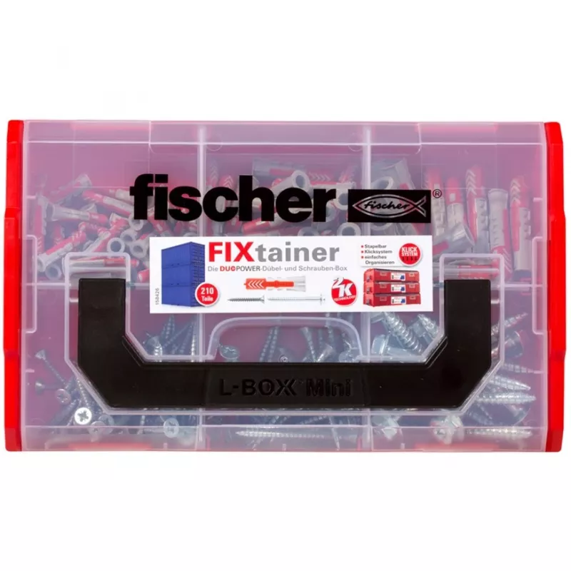 Fischer DUO-Line varžtų ir kaiščių rinkinys dėžutėje, 105 vnt., DUOPOWER & DUOTEC 535969