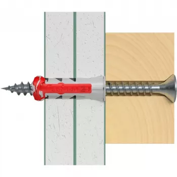 fischer DUOPOWER 6x30 universali sieninė kaištis BigBox, šviesiai pilka/raudona, 950 vienetų, uždaroma dėžutė 570548