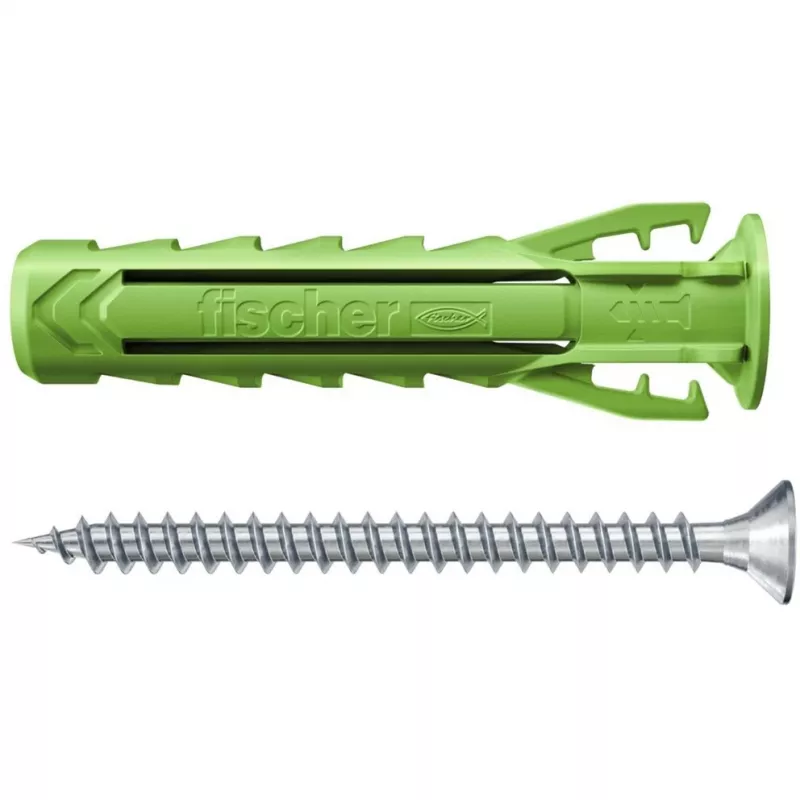 Fischer DUOPOWER Varžtų ir Kaiščių Rinkinys 100 vnt. - 6x30/8x40/10x50 mm - PZ2 - Žalia