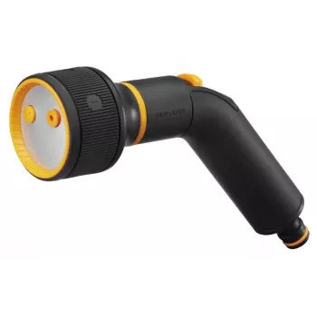 FISKARS Multi-Spray Gun 3-Pattern Watering Nozzle su SoftGrip™, juoda/oranžinė