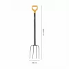 Fiskars Solid komposto šakė su boro plieno galvute ir D formos rankena, 4 dantys, 1220 mm