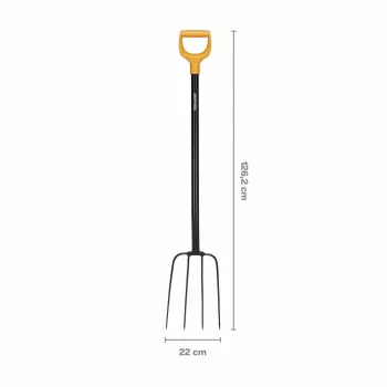 Fiskars Solid komposto šakė su boro plieno galvute ir D formos rankena, 4 dantys, 1220 mm