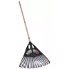 Fiskars Solid lapų grėblys, 52 cm pločio polipropileno galvutė, 175 cm aliuminio kotas, 25 lanksčios šakelės, juoda/oranžinė