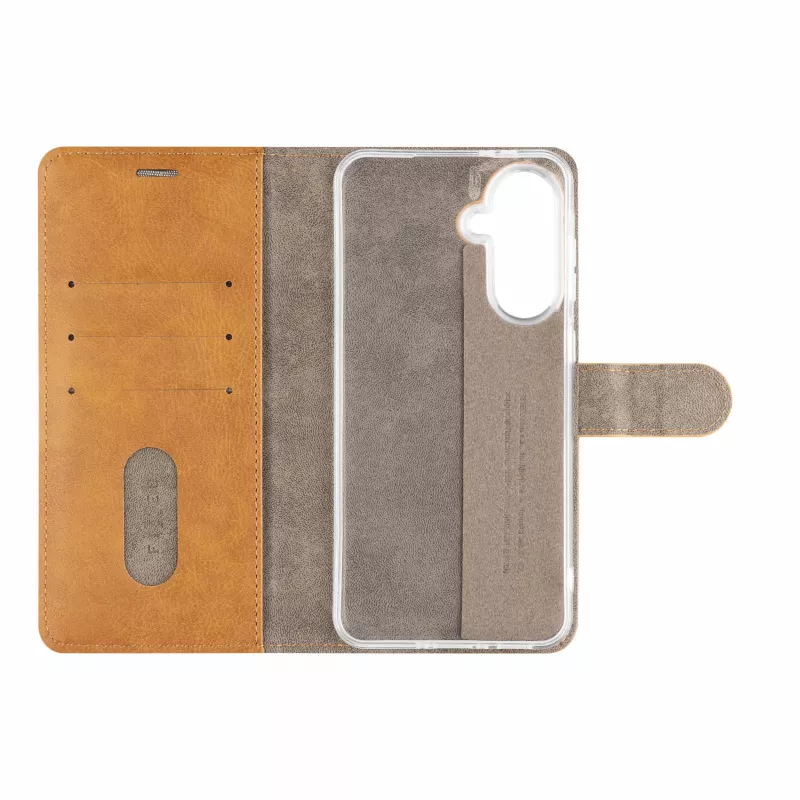 Fixed Opus Book Case Samsung Galaxy A37 5G, sintetinė oda, ruda