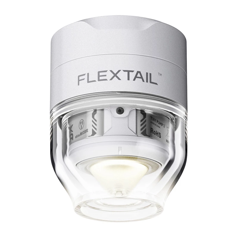 FLEXTAIL Tiny Pump 3X elektrinis siurblys (baltas) – 180 L/min, įkraunamas per USB-C, IP44, su LED šviesa