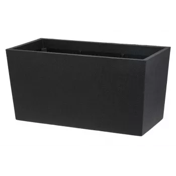 Flowerpot Thermo Patio D76 Black 76 cm apvalus dvigubas sieneles izoliuotas lauko vazonas