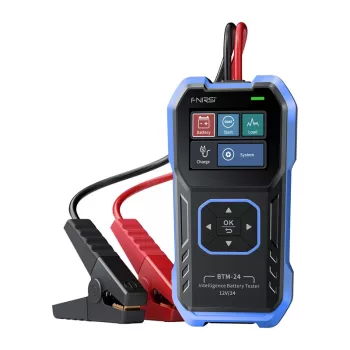 FNIRSI BTM-24 Daugiafunkcis automobilio akumuliatoriaus testeris su Bluetooth 5.0, 6V/12V/24V, švino rūgšties/AGM/GEL/EFB/LiFePO4, CCA 100-2000, laidumo testas, apsauga nuo atvirkštinio poliškumo