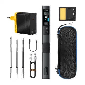 FNIRSI HS-02B F 100 W Smart Lituoklis su USB-C PD, OLED Ekranu, Greitas Įkaitimas