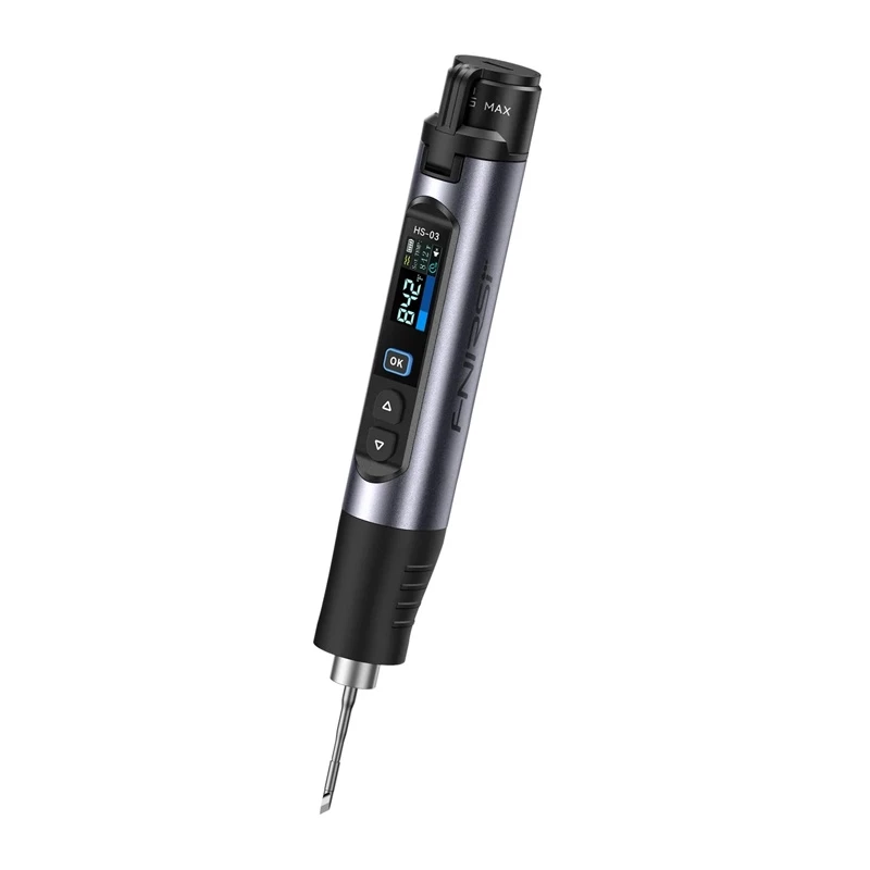 FNIRSI HS-03 Plus USB-C lituoklis 65W su OLED ekranu