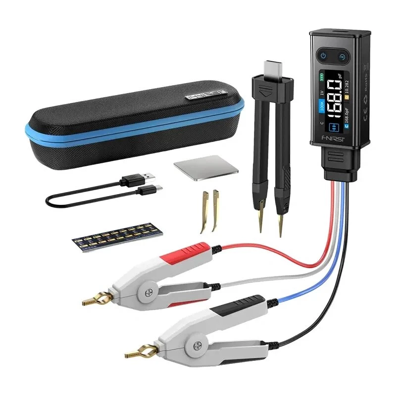 FNIRSI LCR-ST2 Plus LCR testeris – 2,8 colio TFT, 100Hz-100kHz, L/C/R/ESR/D/Q, įkraunamas