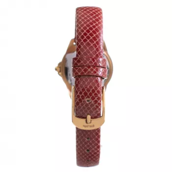 FOLLI FOLLIE Heart4Heart moteriškas laikrodis WF1B006STSR 33mm rožinio aukso spalvos plieninis korpusas, baltas ciferblatas, raudonas odinis dirželis