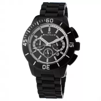 Folli Follie Watch Man WF8Y036BEK 40mm Juodas Nerūdijantis Plienas Oda