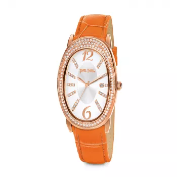 Folli Follie Watch Women WF2B012STWN 45mm Stainless Steel Silver and Rose Gold