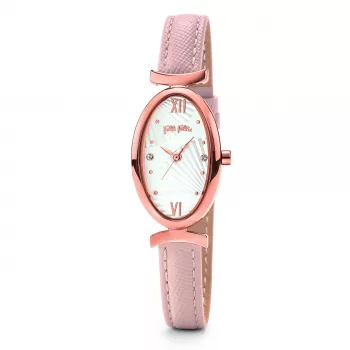 Folli Follie Moteriškas Laikrodis WF16R031SSS – Rožinio Aukso Spalvos Nerūdijantis Plienas, Baltas Ciferblatas, 34mm