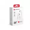 Forcell F-Audio HR-ME25 Lightning į ausis įdedamos ausinės su mikrofonu ir nuotolinio valdymo pulteliu, baltos