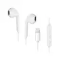 Forcell F-Audio HR-ME25 Lightning į ausis įdedamos ausinės su mikrofonu ir nuotolinio valdymo pulteliu, baltos