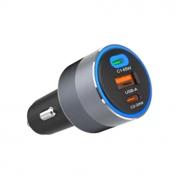 Forcell F-Energy Alu automobilinis kroviklis 2 x Type C + USB A PD QC4 SFC 2.0 4.5A 85W