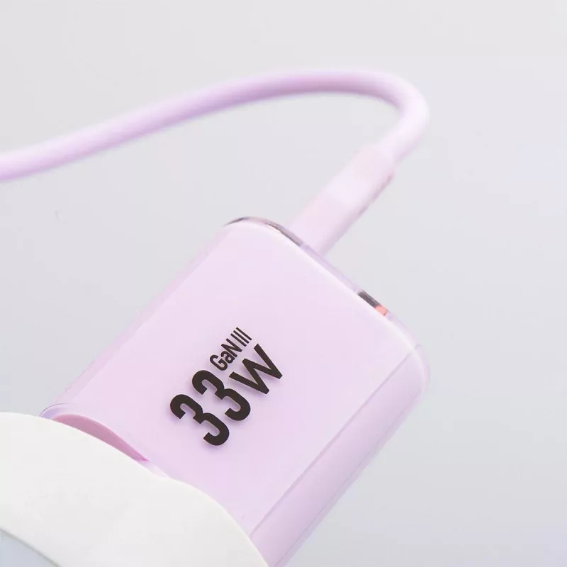 Forcell F-Energy GaN III VT-41 33W 1x USB-C 1x USB-A PD 3.0 QC 4.0 sieninis įkroviklis violetinis