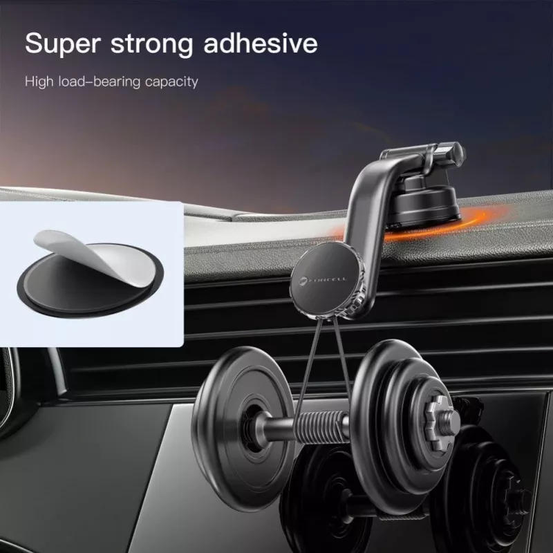 Forcell F-Grip MagLuxe Magnetinis Telefono Laikiklis Automobiliui – Priekiniam Stiklui, Prietaisų Skydeliui, Oro Vėdinimo Angai – Juodas