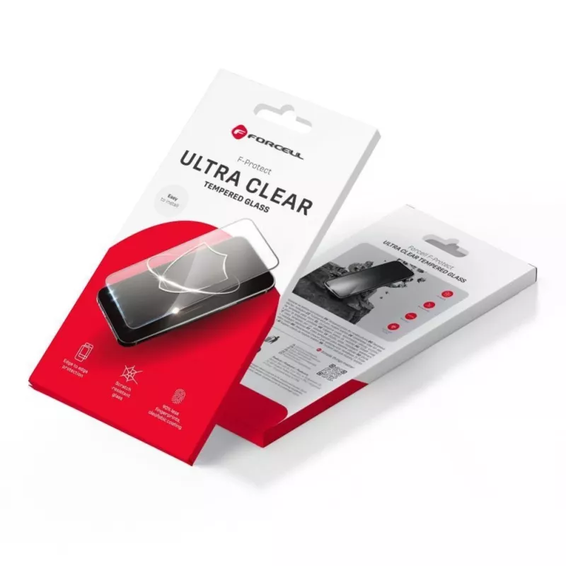 Forcell Ultra Clear Glass grūdinto stiklo apsauginis ekrano stikliukas, skirtas Samsung Galaxy S22 / S23 – juodas