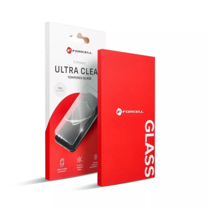 Forcell Ultra Clear Glass grūdinto stiklo apsauginis ekrano stikliukas, skirtas Samsung Galaxy S22 / S23 – juodas