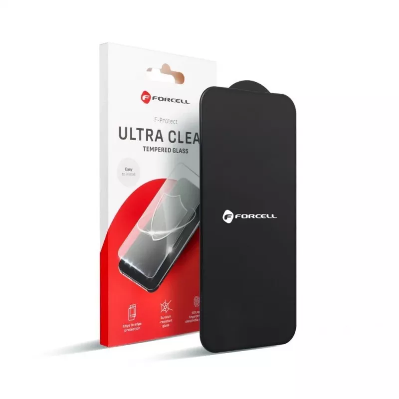 Forcell Ultra Clear Glass grūdinto stiklo apsauginis ekrano stikliukas, skirtas Samsung Galaxy S22 / S23 – juodas